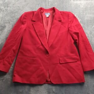 Vintage PENDLETON Red Blazer Suit Jacket‎ 100% Virgin Wool Sz 14 Christmas